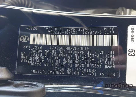 2021 Toyota Camry Trd z USA, uszkodzony, nr VIN 4T1KZ1AK0MU056471